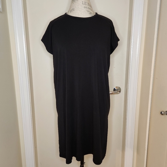 Eileen Fisher Black Tshirt Dress - Picture 1 of 10